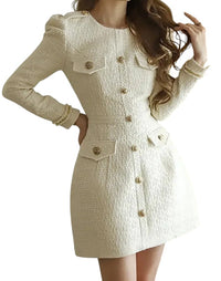 Robe tweed blanche