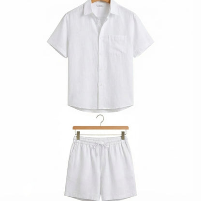 Ensemble Chemise Short en Lin Homme