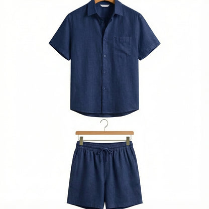 Ensemble Chemise Short en Lin Homme