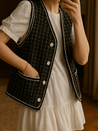 Gilet tweed femme