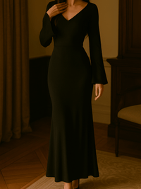 Robe en soie noire
