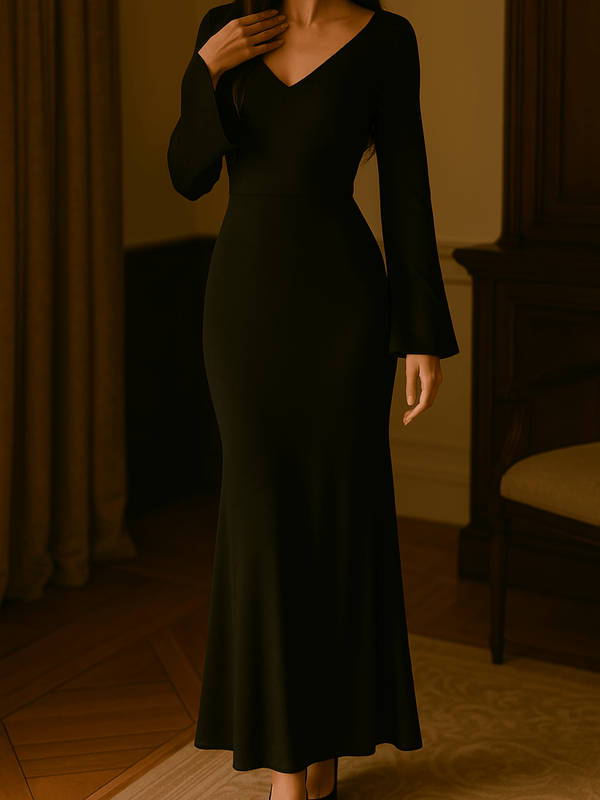 Robe en soie noire