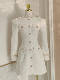 Robe tweed blanche