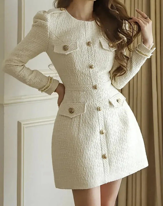 Robe tweed blanche