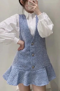 Robe tweed bleu