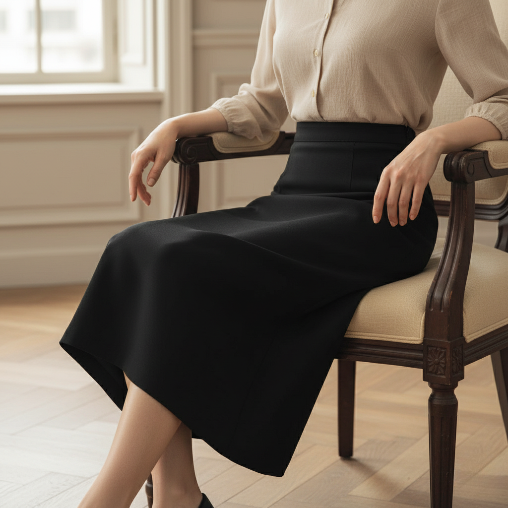 Jupe Plissée en Soie