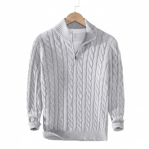 Cardigan Laine Homme Gris - old money style