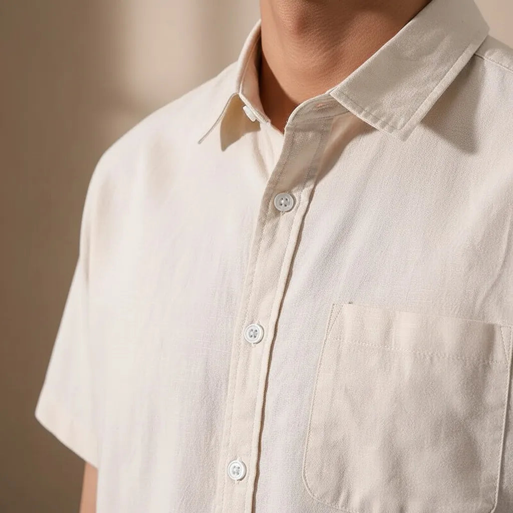 Chemise en Lin Homme Manche Courte - old money style