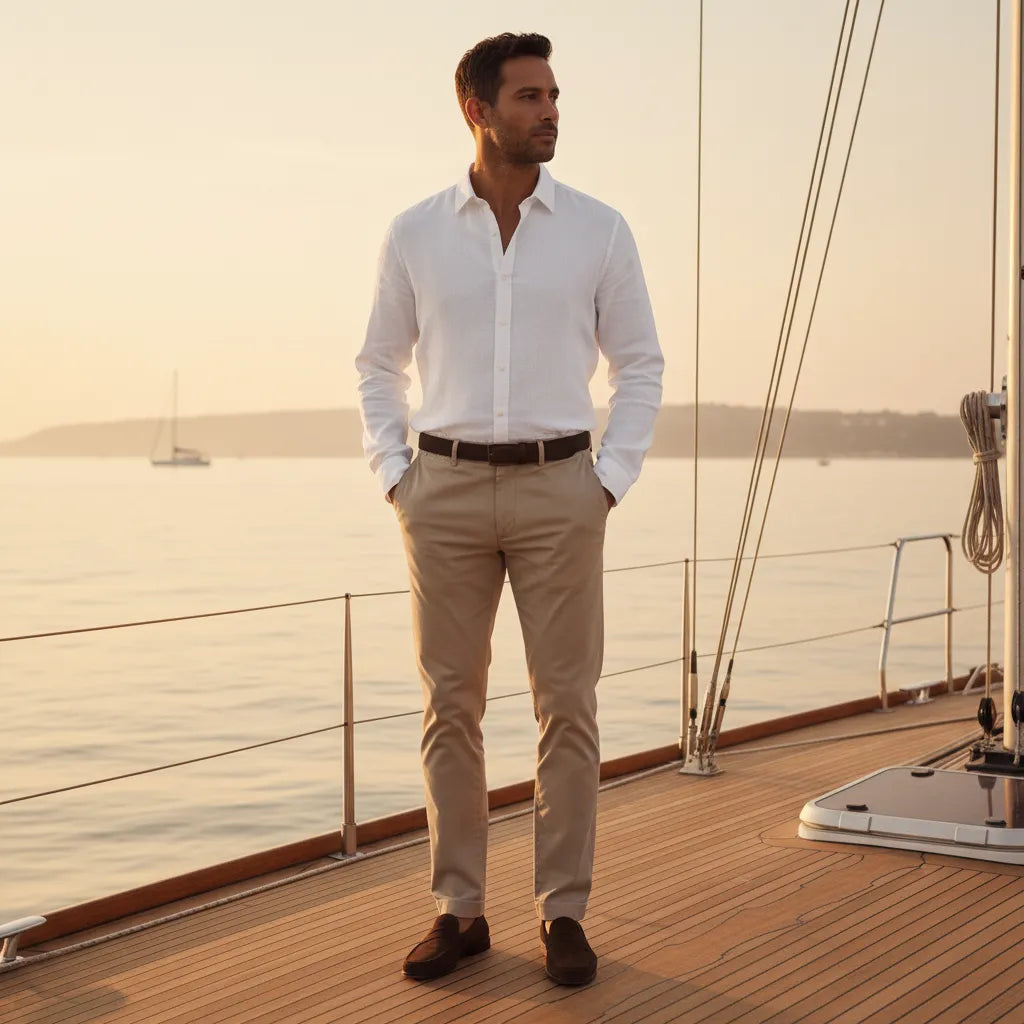 Chemise en lin homme manche longue