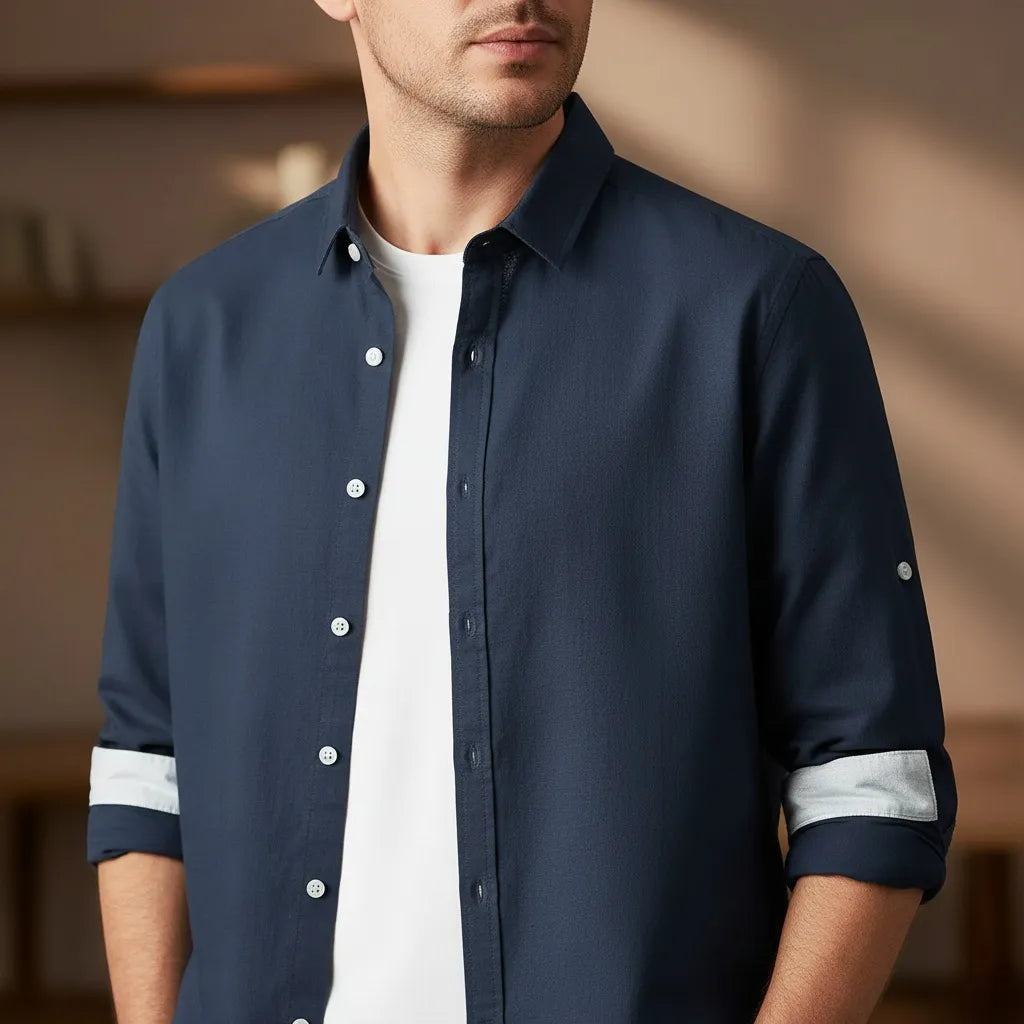 Chemise en lin homme manche longue