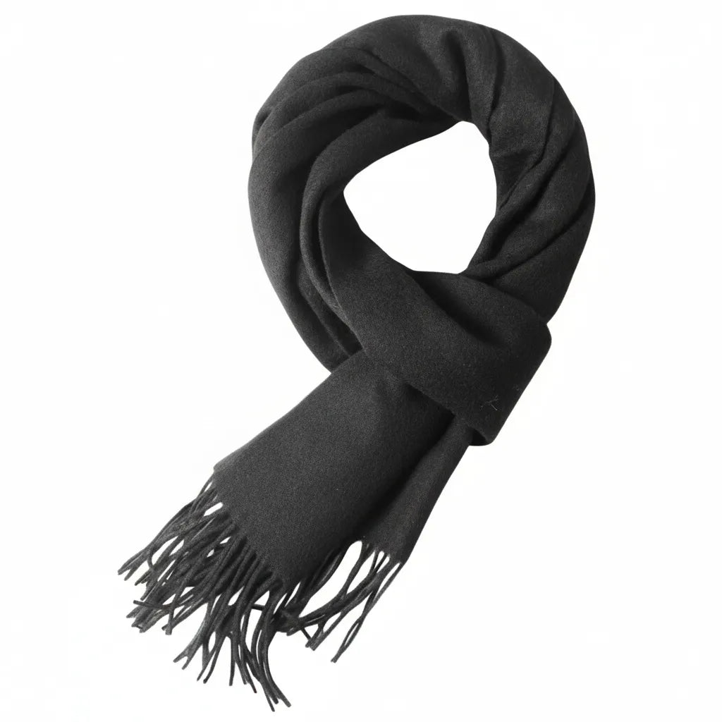 Écharpe Laine Homme Noir - old money style