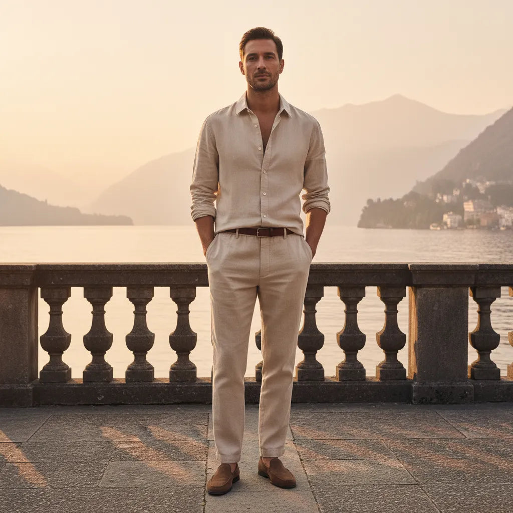 Ensemble en Lin Homme - old money style