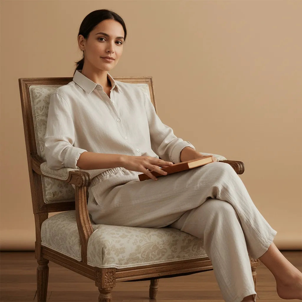 Ensemble en Lin Homme - old money style