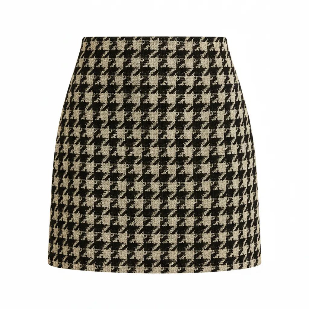 Jupe en Tweed Noir Blanc S - My Store