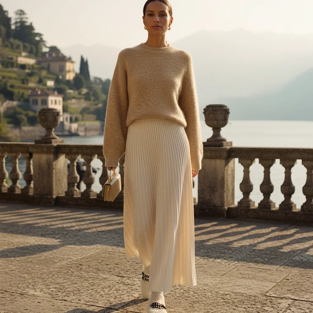 Jupe longue à volants