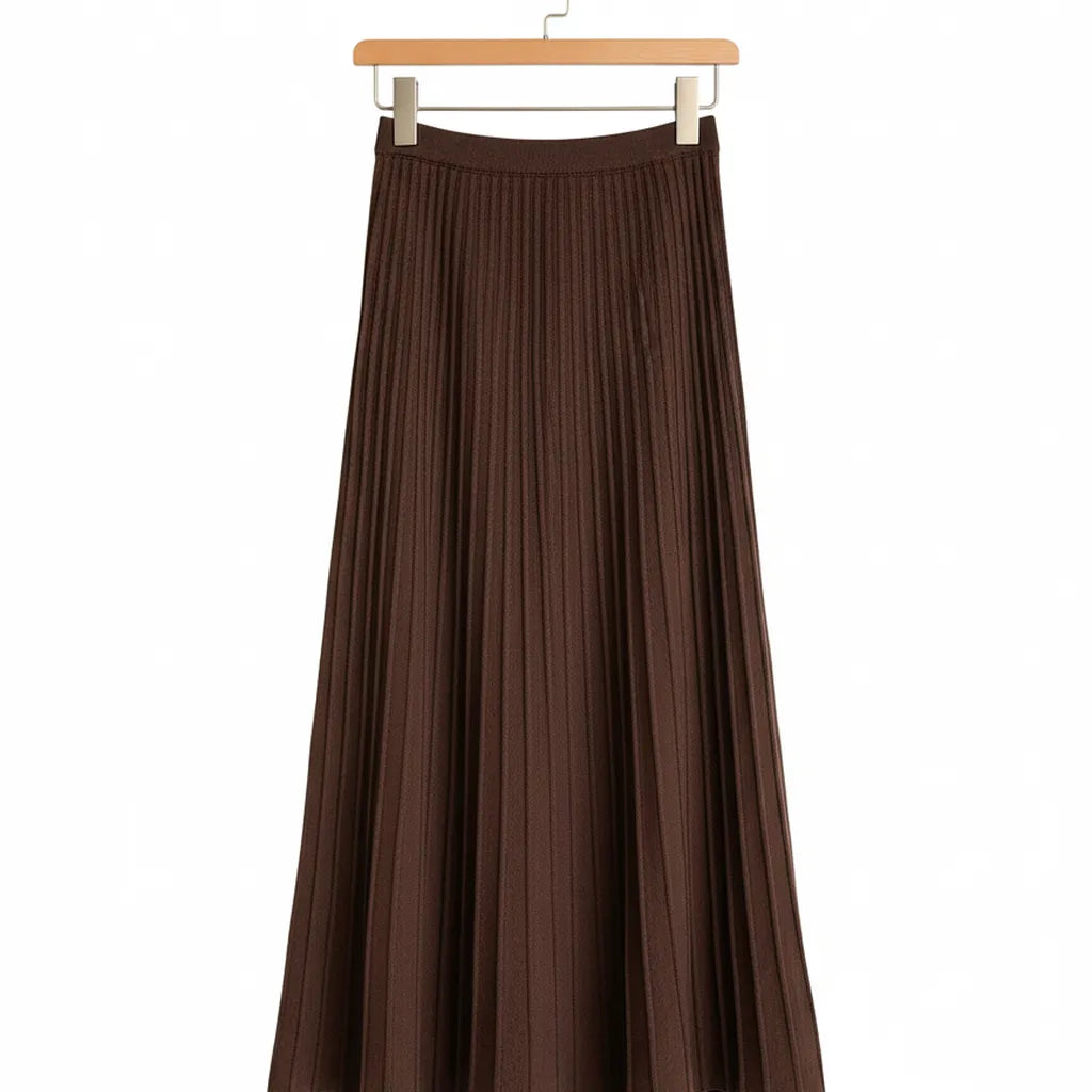 Jupe Longue à Volants Marron - My Store