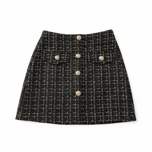 Jupe Motif Prince de Galles Noir - My Store