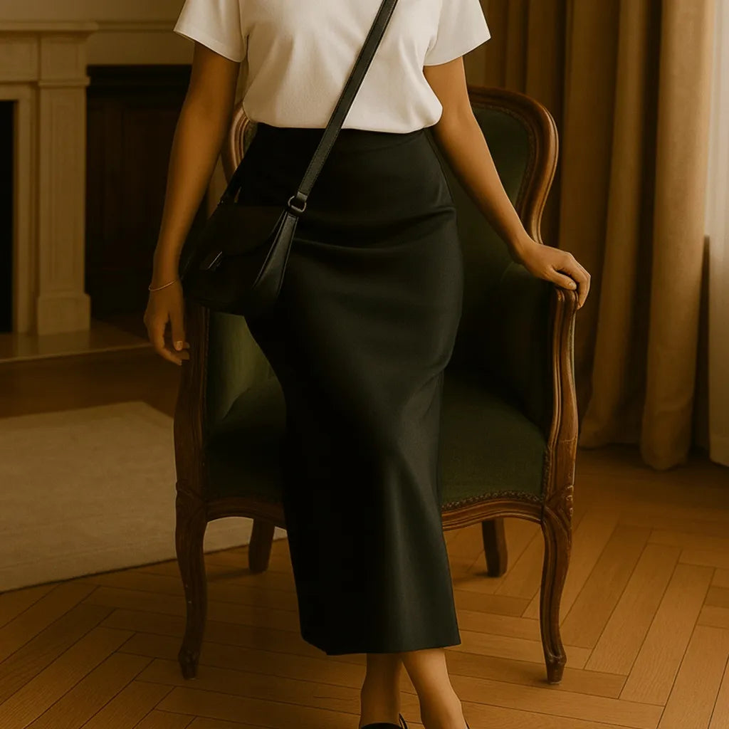 Jupe plissée en soie