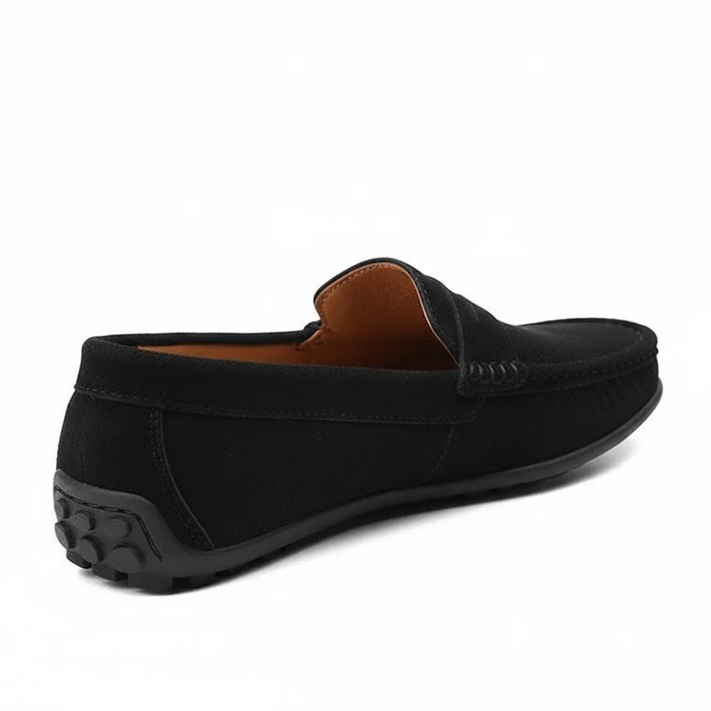 Mocassin en Daim Homme Noir - old money style
