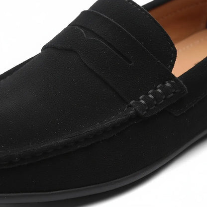 Mocassin en Daim Homme Noir - old money style