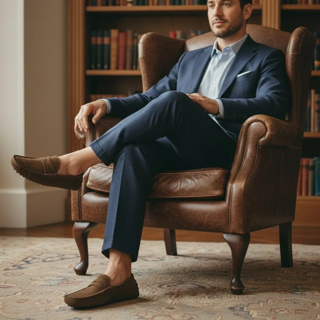 Mocassin en Daim Homme Marron - old money style