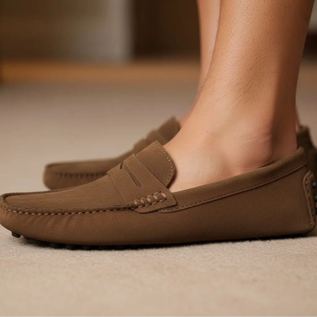 Mocassin en Daim Homme Marron - old money style
