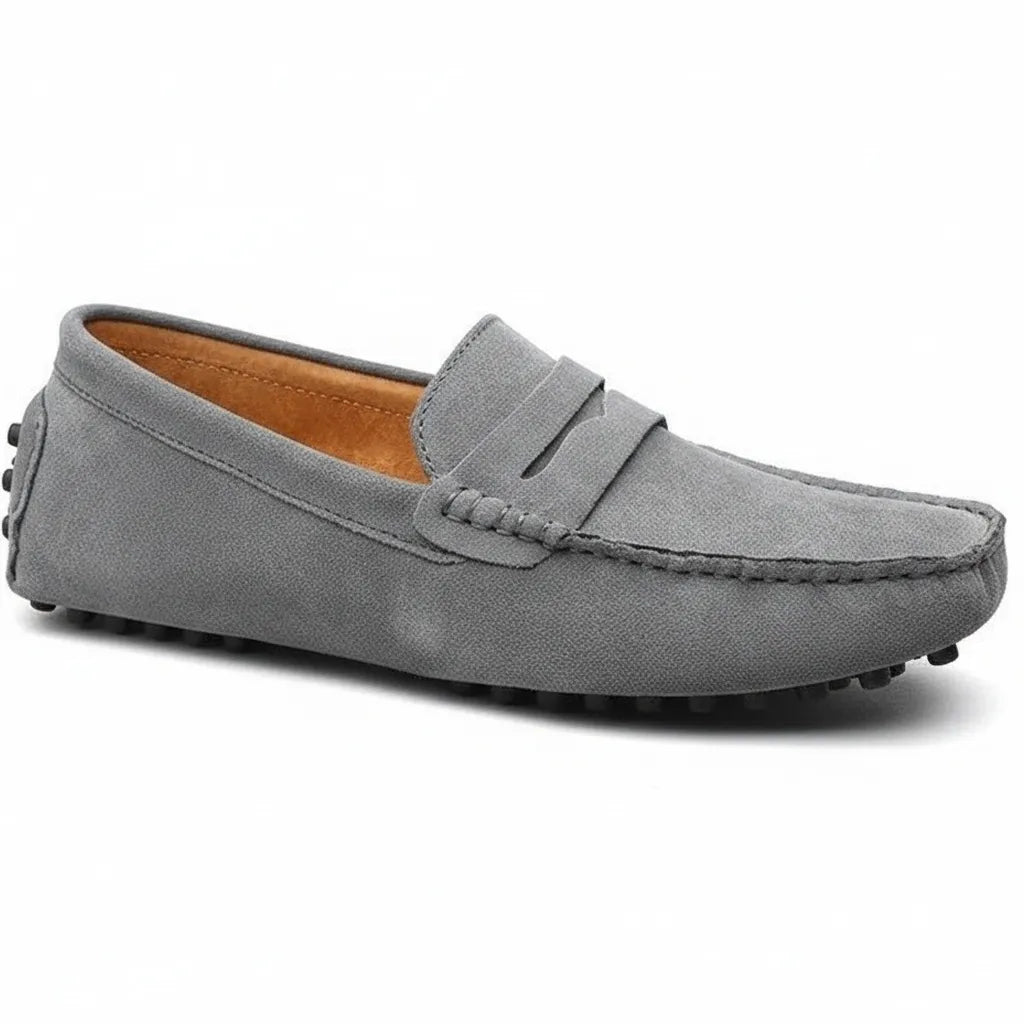 Mocassin en Daim Homme Gris - old money style