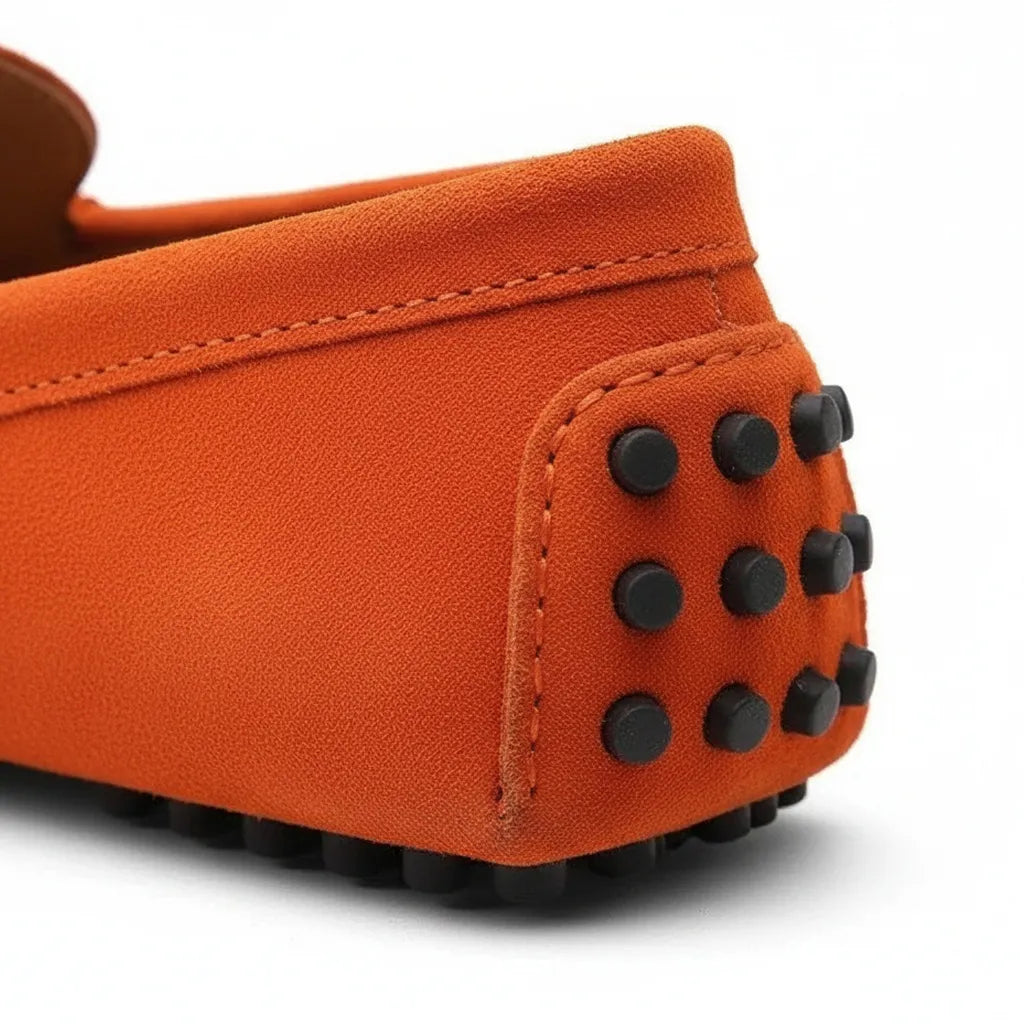 Mocassin en Daim Homme Orange - old money style