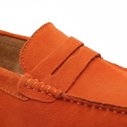 Mocassin en Daim Homme Orange - old money style