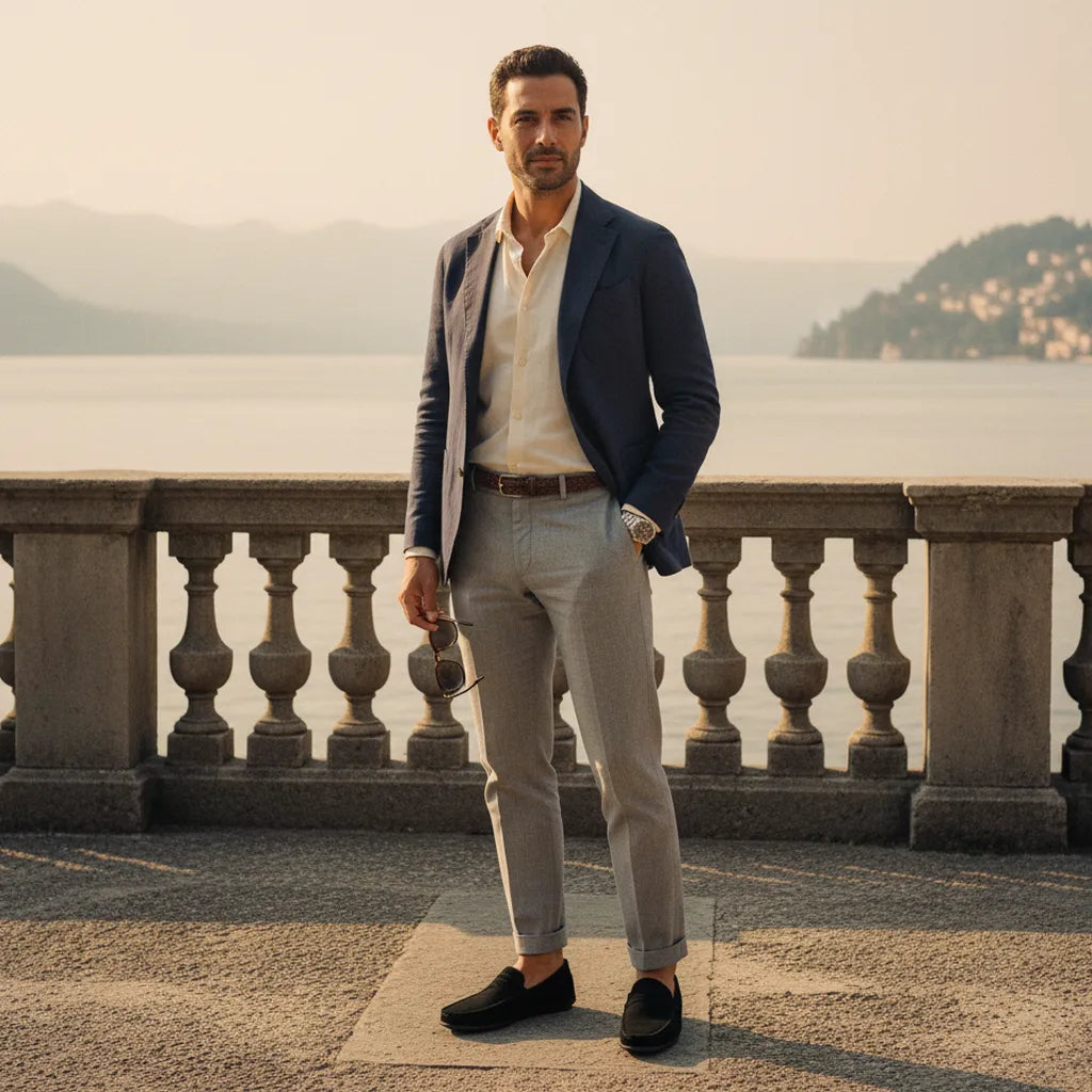 Mocassin en Daim Homme Noir - old money style