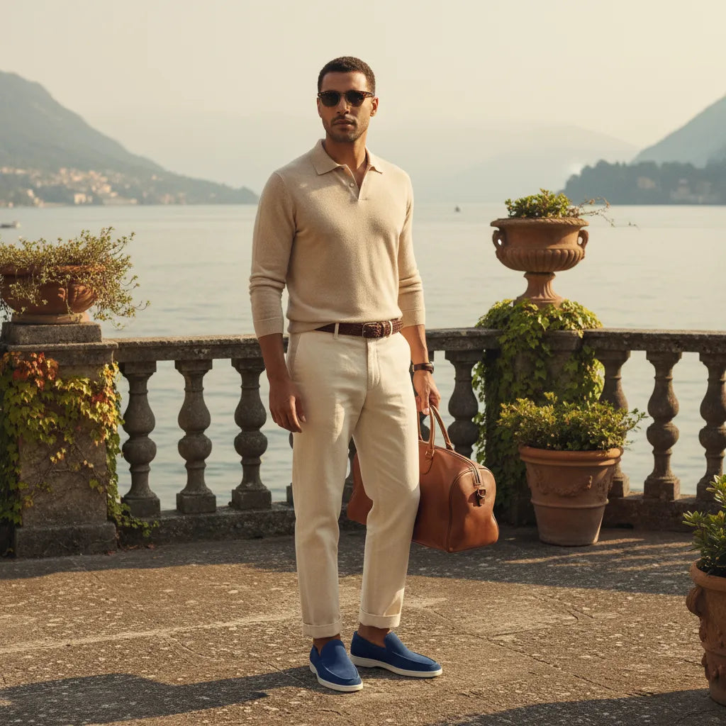 Mocassin Homme Old Money Bleu - old money style