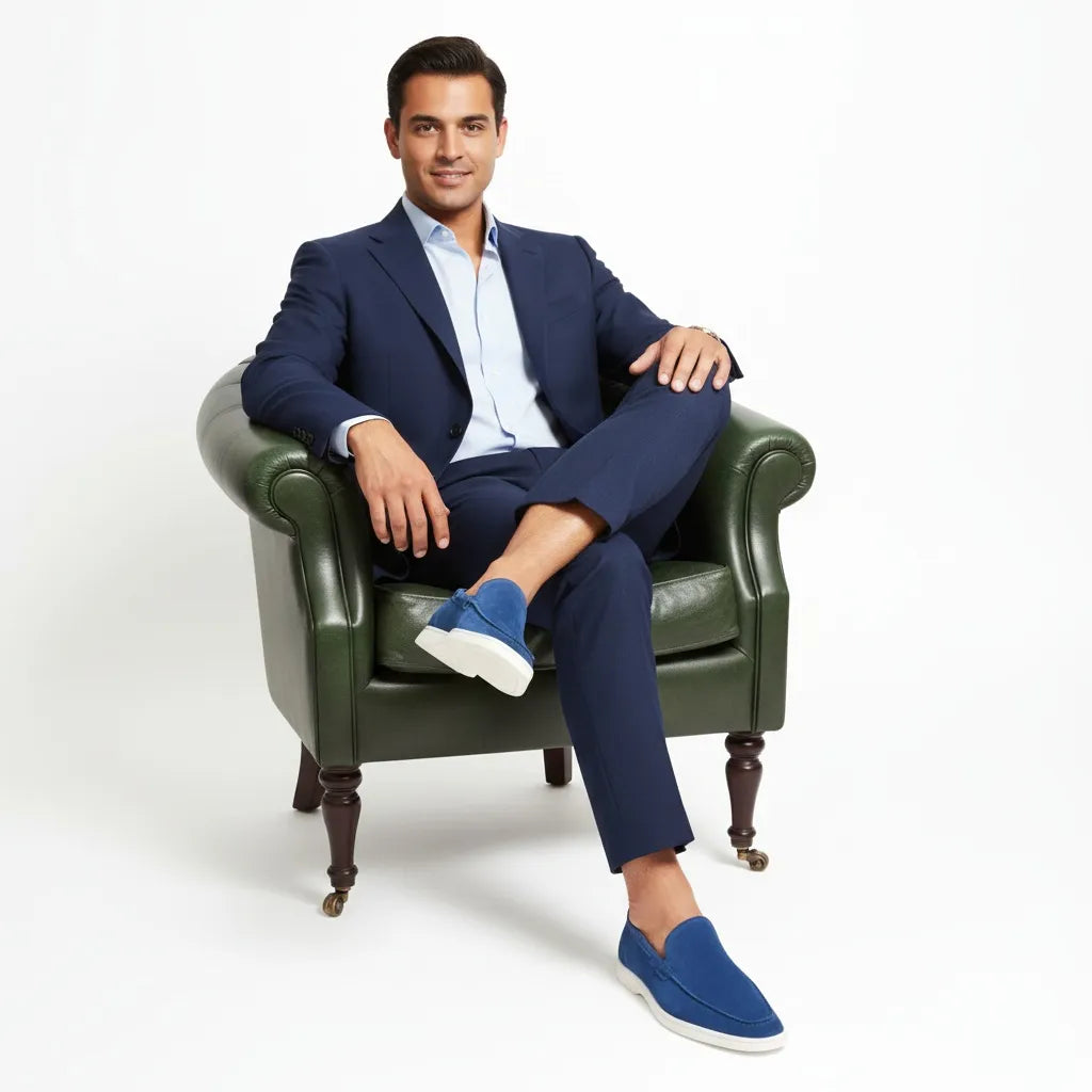 Mocassin Homme Old Money Bleu - old money style