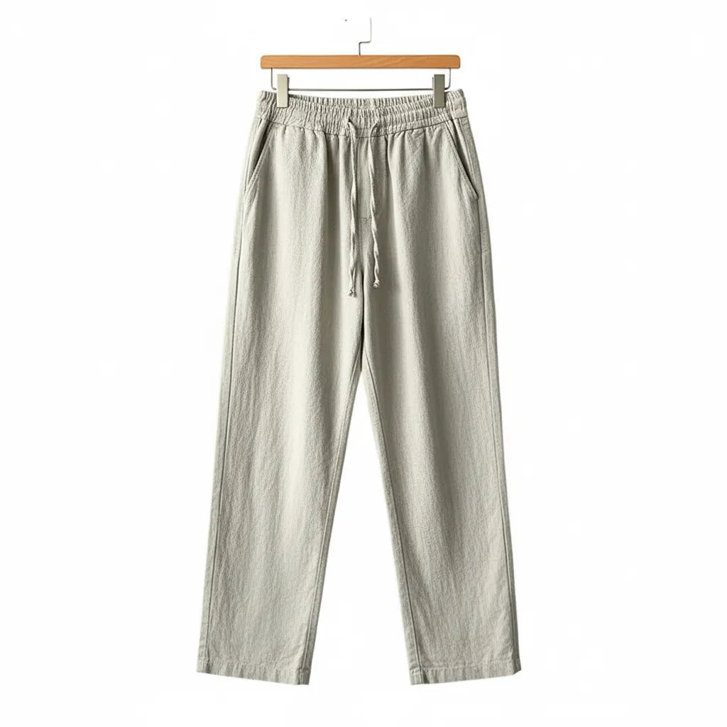 Pantalon en Lin Beige - old money style