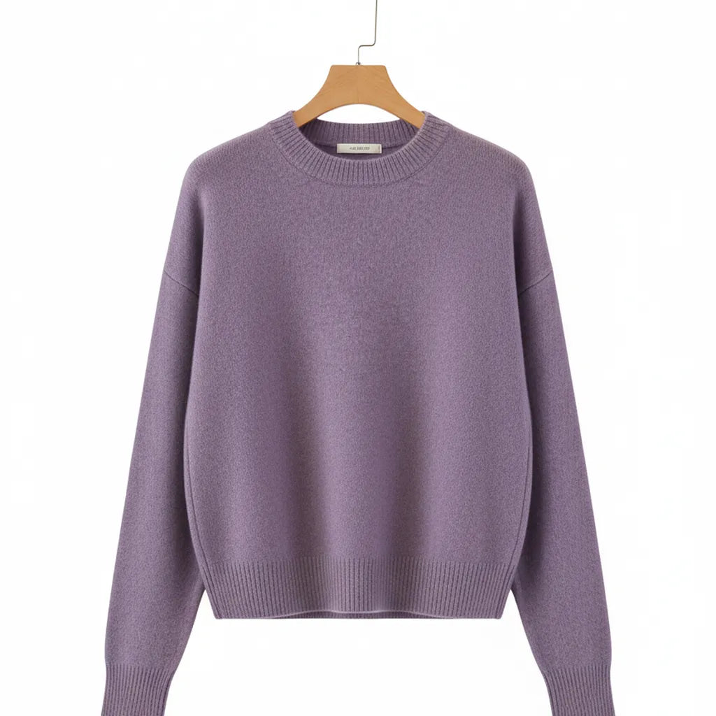 Pull Cachemire Femme Violet - old money style