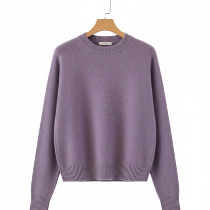 Pull Cachemire Femme Violet - old money style