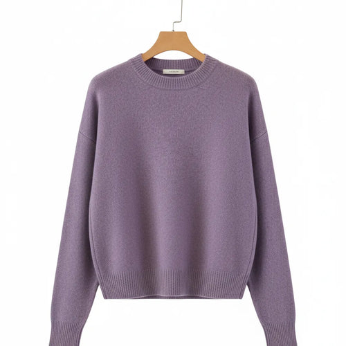 Pull Cachemire Femme Violet - old money style