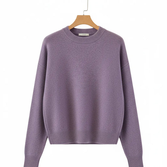 Pull Cachemire Femme Violet - old money style