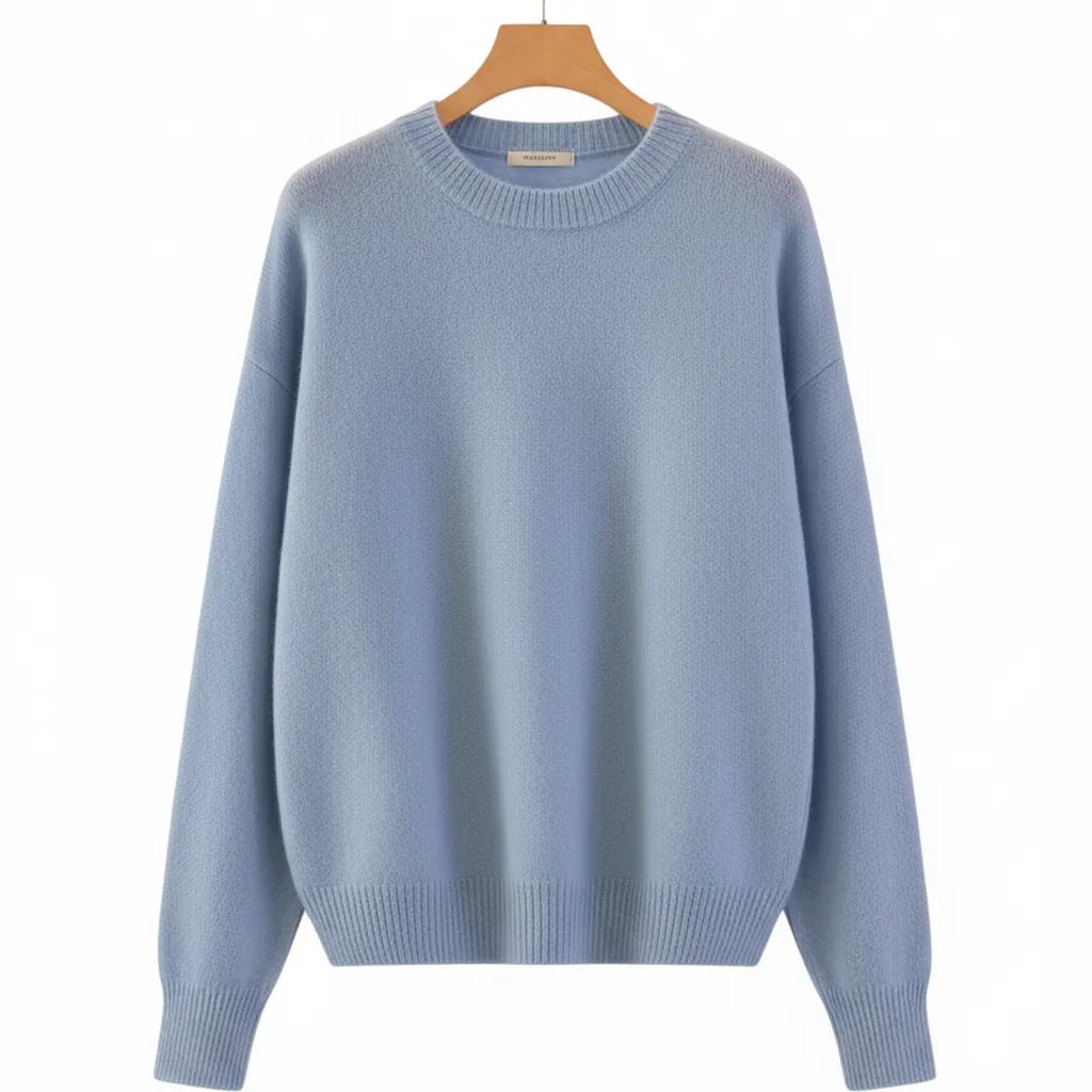 Pull Cachemire Femme Bleu - old money style