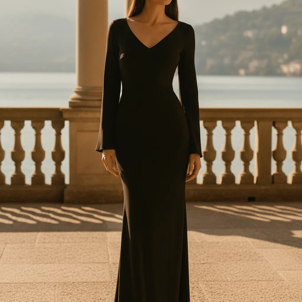 Robe en soie noire