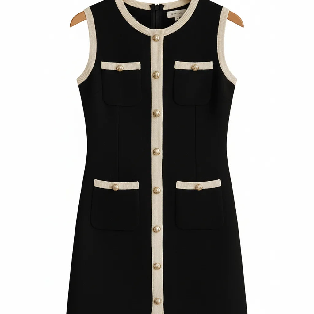 Robe en Tricot Noir - old money style