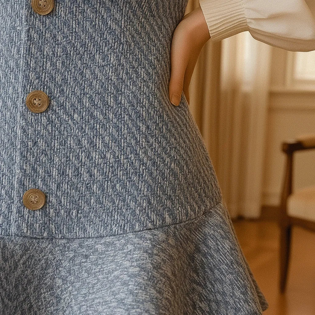 Robe tweed bleu