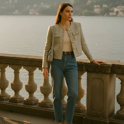 Veste Courte Tweed Femme - My Store