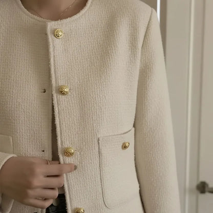 Veste Tweed Femme Beige - My Store