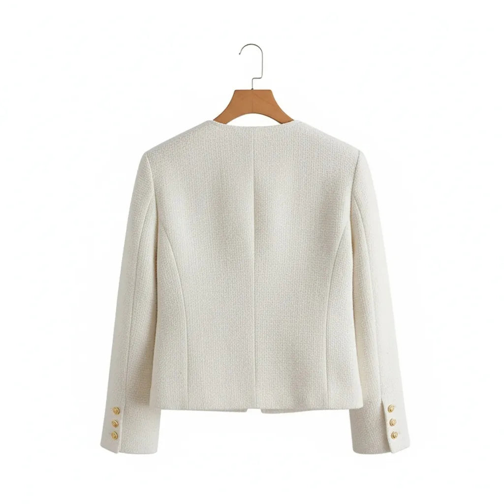 Veste Tweed Femme Beige - My Store